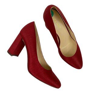Nine West Jayvee Satin Pumps Chunky Heel Formal Holiday Christmas Career Size 8M
